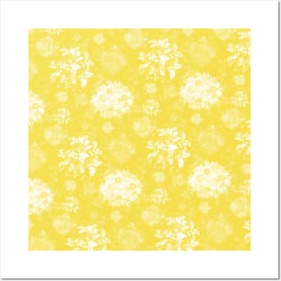 Roses in White on Illuminating Yellow Pantone Color of the Year 2021 Posters and Art